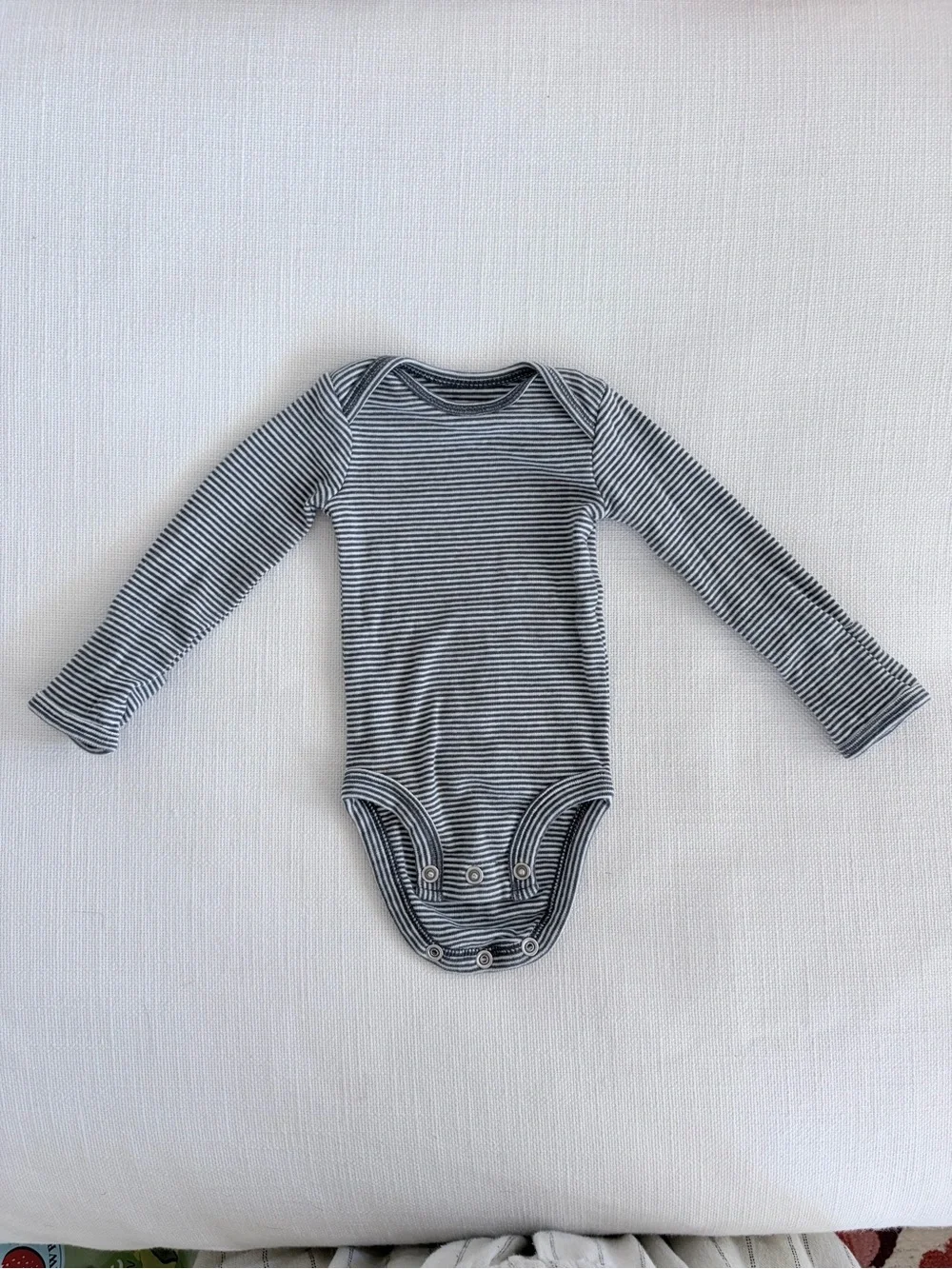 Carter's Navy and White Striped Long-Sleeve Baby Bodysuit